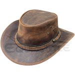 Leather Western Hat Premium Crazy Cowhide Water Resistence