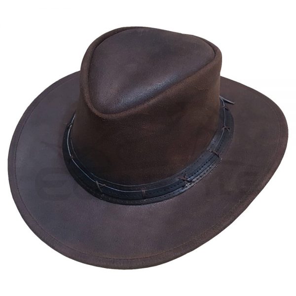 Men's Cowboy Hats With Leather Strap Hatband