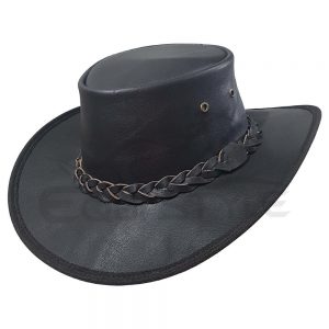 Crushable Leather Hats With Braided Hatband