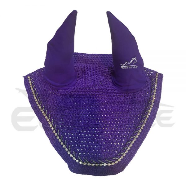 Crochet Horse Ear Net in Two Tone Cord Purple Color