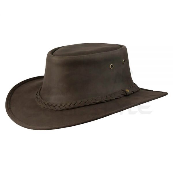 Premium Men's Leather Hats Western Brown