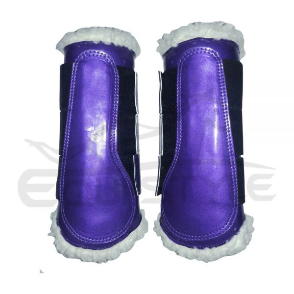 Horse Brushing Boots Fleece Lined Royal Blue