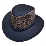 Waterproof Leather Hats With Leopard Crown