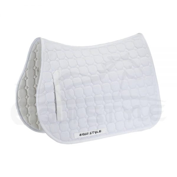 Dressage Saddle Pads Octagon Shaped, White Color, With White Cord and Binding