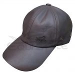 Mens Leather Cap Chocolate Brown