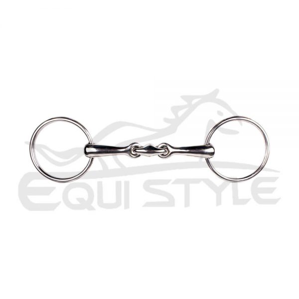Equistl Double Jointed Snaffle Bit Silver Stainless Steel
