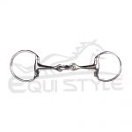 Double Jointed Eggbut Snaffle Bit D Ring Silver Color