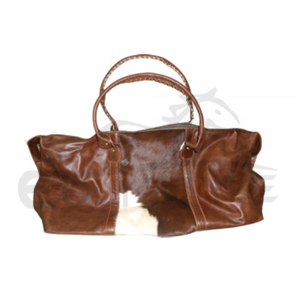 Mens Leather Duffel Bag For Travel Hair On Hide