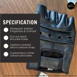 Mens Motorcycle Fingerless Leather Driving Gloves