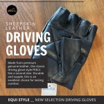 Mens Motorcycle Fingerless Leather Driving Gloves