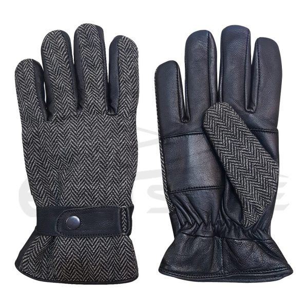 Men's Leather Gloves Dress Winter Black Color