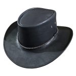 Black Leather Western Hat Round Cord Hatband