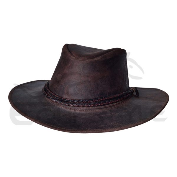Chocolate Crazy Leather Hat For Men