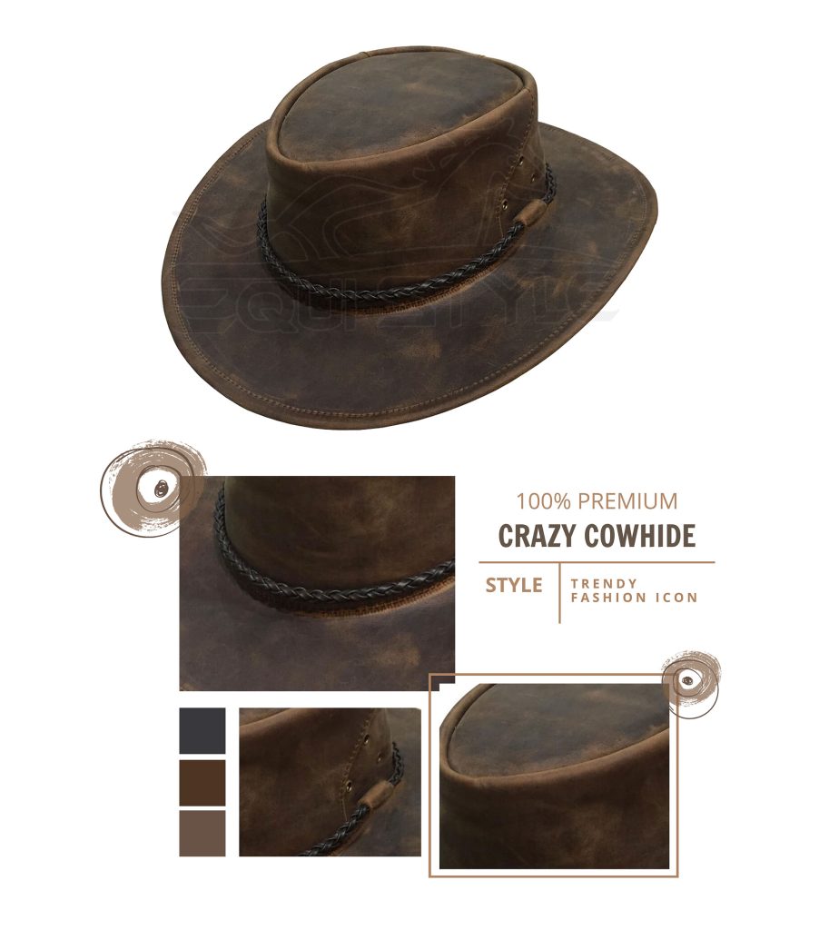 Genuine Cowhide Leather Hats Pakistan