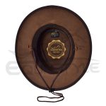 Brown Leather Cowboy Hat Classy Braided Inner Logo
