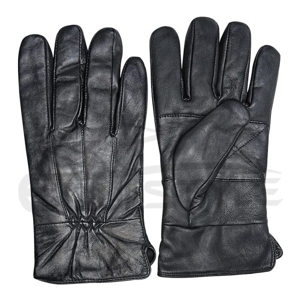 Black Leather Winter Gloves XXL Size High Quality