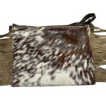 Cowhide Purse With Fringe Brown Western Crossbody