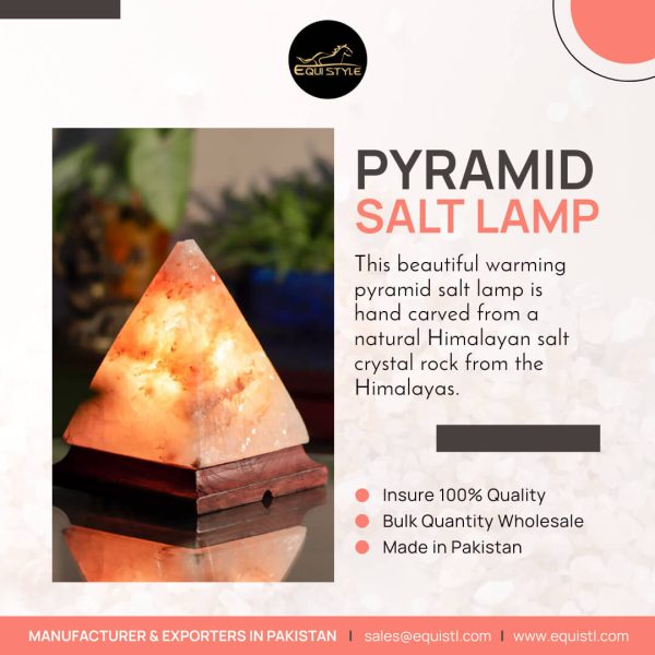 Himalayan salt lamp pyramid shape
