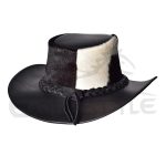 Western Black Cowboy Hat Hair on Hide Crown