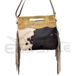 Cowhide Leather Purse Two Tone Vintage Style