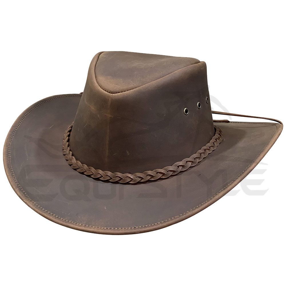 Authentic Cowboy Hat Brown Vintage Style Braided
