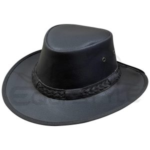 Full Grain Cow Leather Hat Traditional Braided Style
