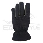 Black Leather Gloves Warm Winter Accessory