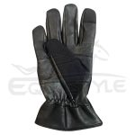 Black Leather Gloves Warm Winter Accessory