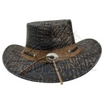 Brass Conchos Western Hat Unique Cowhide