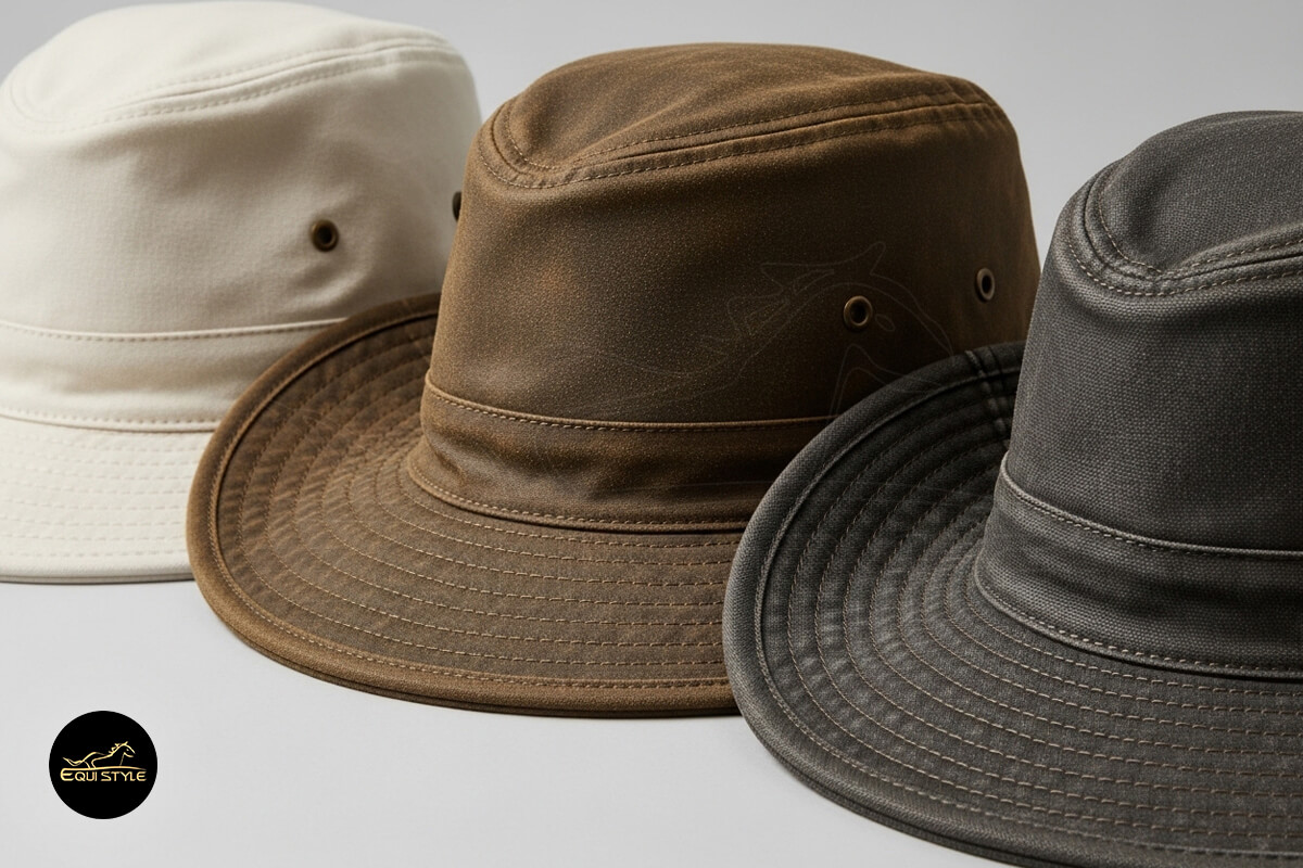 Cotton and canvas safari hats with breathable, waterproof fabric for all-weather outdoor adventures and travel.