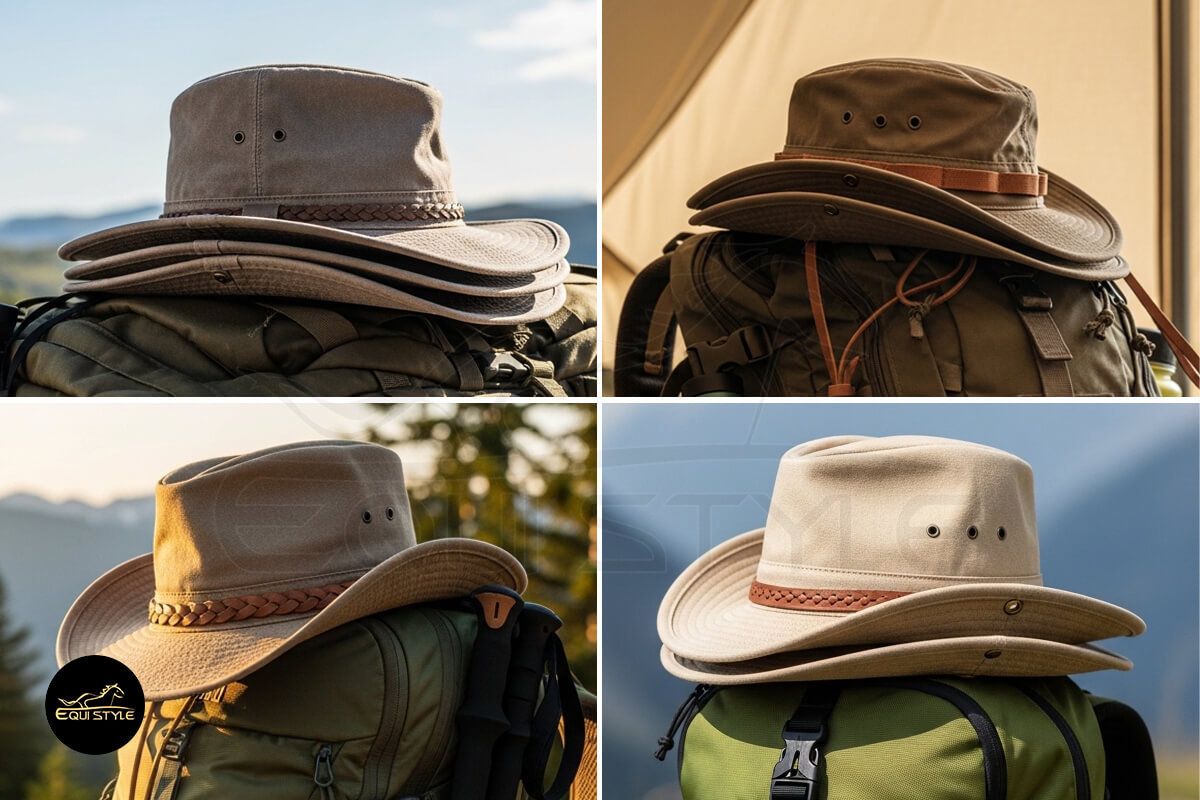 Foldable, lightweight safari hats for camping, hiking, and travel adventures, perfect for retailers and distributors.